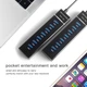 Super Speed USB3.0 HUB 7-портовий Розгалужувач Концетратор Для периферійних пристроїв LED-дисплей Black-Blue - зображення 6