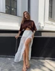 Ажурная белая юбка с вискозной подкладкой-шортами LiLove 339 L Белый - изображение 5