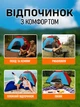 Шестимісний автоматичний намет для кемпінгу та риболовлі, 230×230×150 см, водонепроникний з москітною сіткою та швидким розкладанням - зображення 6
