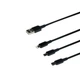Кабель USB Borofone BX72 3-in-1 IP+Type-C+Micro Чорний - изображение 1