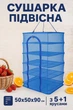 Сітка для сушіння риби (сушарка для фруктів, овочів) п'ять ярусів 50х50х90см SETSUSH-01 - зображення 1
