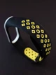 Силиконовый ремешок Nike style для фитнес-браслета Xiaomi Mi Band 5/6/7 с металлической застежкой Черный с желтым (mrk2621) - изображение 2