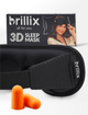 Маска для сна 3d sleep eye mask медитации дышащая повязка breath на глаза Brillix из дышащего материала черная сон маски повязки + беруши в подарок - изображение 2