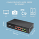 Комутатор Qoltec PoE SWITCH 4x RJ45 PoE 1x RJ45 Uplink 1x SFP 65W 1000 Mb (5901878522968) - зображення 8