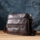 Горизонтальная удобная сумка с ручкой для мужчин из натуральной кожи Vintage 20х17х8 см 000315758 - изображение 9