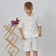 Муслиновый костюм праздничный для мальчика (рубашка+шорти) Mrou 122 см Белый - изображение 4