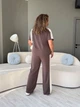 Жіночий легкий повсякденний костюм (футболка + штани) Uaclothes 58/60 Коричневий (like33726-141291373) - изображение 4