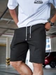 Шорты мужские спортивные однотонные оверсайз шорты хлопковые Casual Черные L - изображение 2