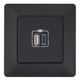 Зарядний пристрій з двома USB-роз'ємами тип А+типС Valena LIFE, 240V, 5V, 3A, матовий чорний Legrand (2000003249794) - зображення 3