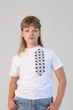 Дитяча футболка з чорною вишивкою Piccolo 110см Біла - изображение 1