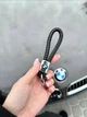 Кожаный плетёный брелок BMW для автомобильных ключей • Чёрный - изображение 3