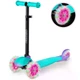 Детский трехколёсный самокат Loco Ricokids бирюзово-розовый со светодиодными колёсами - изображение 2
