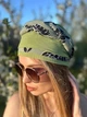 Жіноча чалма літня бандана тюрбан з бавовни One Size зелена - изображение 5