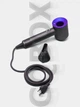 Профессиональный фен для волос Super Hair Dryer 1600 Вт + насадка концентратор, розовый, фиолетовый - изображение 2