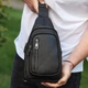 Сумка-слинг мужская черная через плече из натуральной кожи TIDING BAG 32545 - изображение 1
