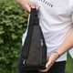 Сумка-слинг мужская черная через плече из натуральной кожи TIDING BAG 32545 - изображение 3