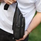 Сумка-слинг мужская черная через плече из натуральной кожи TIDING BAG 32545 - изображение 5