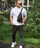 Сумка-слинг мужская черная через плече из натуральной кожи TIDING BAG 32545 - изображение 8