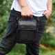 Сумка-барсетка мужская через плечо кожаная гладкая черная Tiding Bag TD-55467 - изображение 8