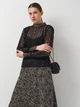 Блуза H&M 34 Черно-белый 0596119_сетка_16 - изображение 1