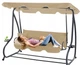 Садова гойдалка Garden Line KRE0759 бежева 210x120x170 см, розкладна з функцією лежака, з м’якими подушками і підставками для напоїв - зображення 2