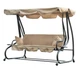Садова гойдалка Garden Line KRE0759 бежева 210x120x170 см, розкладна з функцією лежака, з м’якими подушками і підставками для напоїв - зображення 4