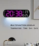 Часы Deepfox DS-5502 LED цифровые электронные настенные Будильник Дата Температура 35х10см фиолетовый - изображение 2