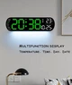 Часы Deepfox DS-5502 LED цифровые электронные настенные Будильник Дата Температура 35х10см зелёный - изображение 3
