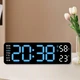 Часы Deepfox DS-5503 LED цифровые электронные настольные Будильник Дата Температура Влажность 22.8х7.5см синий/белый - изображение 1