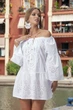 Платье открытыми плечами Fresh Cotton 1371 F-1c 44(M) Белый - изображение 3