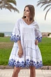 Пляжное платье&nbsp;с синей вышивкой Fresh Cotton 1605 F-1с 44(M) Голубой - изображение 3