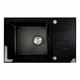 Кухонна мийка скляна CM 78*50 PVD Platinum Handmade чорна - зображення 1