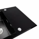 Кухонна мийка скляна CM 78*50 PVD Platinum Handmade чорна - зображення 5