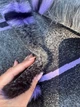 Искусственный мех Серый с сиреневой и черной полоской ворс 1,5 см 50см*100см - изображение 3