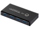 USB 3.0 свитч KVM 2 разъема/порта вход, 4 порта выход для мышки, клавиатуры, Scanner Printer Sharing Switch свитч Черный - зображення 11