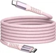 Kabel zasilający i synchronizacyjny Verbatim 100 W z magnesem, USB-C do USB-C, 120 cm, różowy (0023942318576) - obraz 1