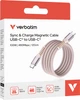 Kabel zasilający i synchronizacyjny Verbatim 100 W z magnesem, USB-C do USB-C, 120 cm, różowy (0023942318576) - obraz 3