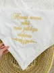 Крыжма для мальчика Family Tradition велюровая махра пике косичка с вышивкой 100х100 см белая Крестильные узоры - изображение 4