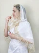 Женская накидка-палантин для храма Family Tradition шифон с кружевом 70 см белая Солнечная нежность - изображение 2