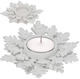 Świecznik świąteczny Springos na świeczkę tealight brokatowy srebrny (CA1204) 12 x 10.5 x 4 cm (5907719462097) - obraz 3