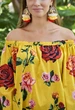 Цветочное пляжное платье с открытыми плечами Indiano 2327 N-25C One Size Желтый - изображение 2