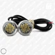 ДХО (дневные ходовые огни) "Орлиный глаз" LED врезные Ø23 мм линза SMD 4014*12 хром корпус 2 шт. (белый) - изображение 1