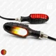 Поворотники (бегущие) и задние габариты + стоп-сигналы MT_07 на мото LED с реле чёрные с тонировкой 2 шт. (оранжевый + красный) - изображение 1
