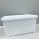 Кошик пластикова з кришкою 22 л Ажур Elif Plastik 32203 біла - зображення 1