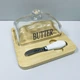 Масленка стеклянная на бамбуковой подставке с ножом "Butter" A-Plus 7345 - изображение 1