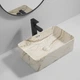 Раковина накладная Mixxus Premium QUADRO-0208 MARBLE 480х315х140mm с переливом (MP6518) - изображение 2