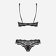 Komplet erotyczny (biustonosz + stringi) Obsessive Luvae Open Cup S/M Black (5901688226698) - obraz 4