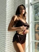 Пижама женская шорты и майка Vanessa S-M коричневый - изображение 2