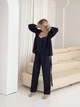Женский комплект тройка: кимоно штаны и майка Venice 2XL-3XL темно синий - изображение 10