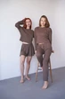 Женский домашний комплект тройка кофта, шорты и брюки Carmen L-XL коричневый - изображение 3